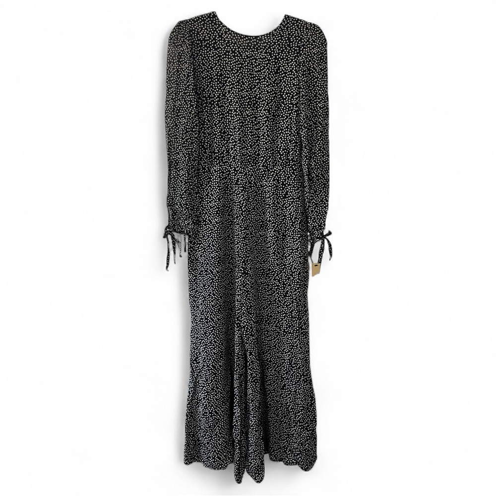 NWT Reformation Black White Floral Long Sleeve Wide Leg Missy Jumpsuit - Picture 2 of 5